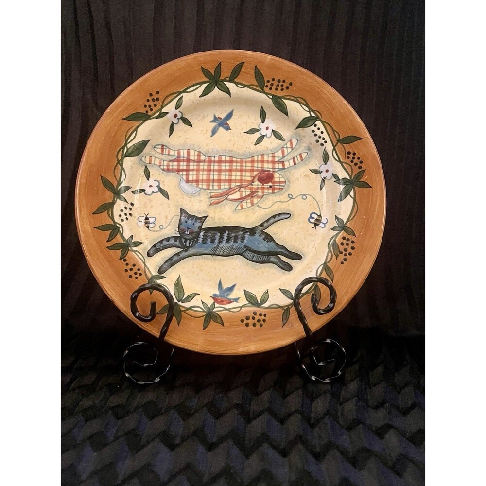 Vintage Lang Earthen Ware Bright And Beautiful Art By Susan Winget 2001 11”plate